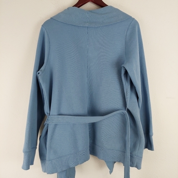 Gilligan & O’Malley Blue Belted Lounge Robe Cardigan Knit Fleece Pajama Sz S/M. - Picture 10 of 11